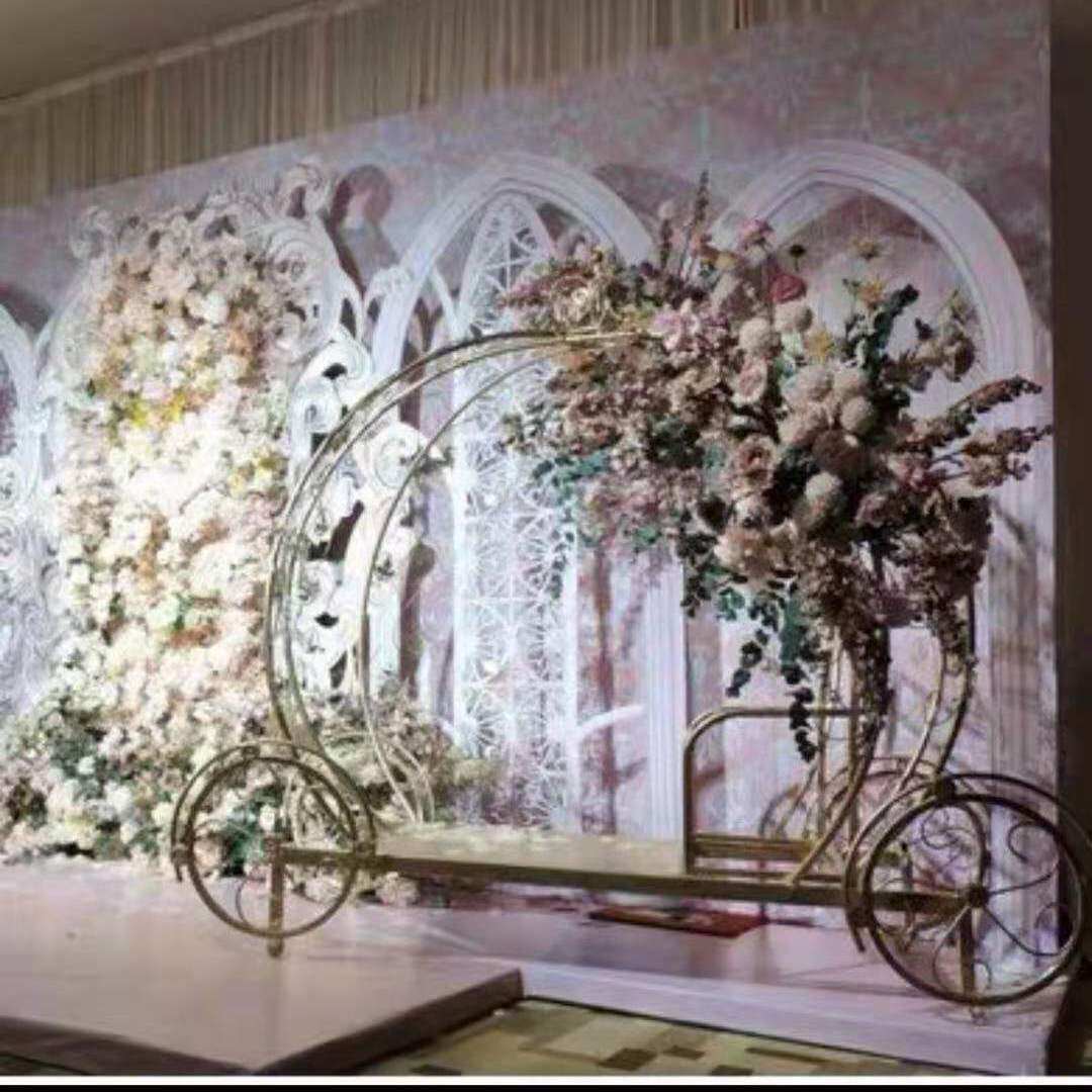 南瓜马车摆写真新款婚庆铁艺道具拍4s店摆件婚礼公主车马装饰园林