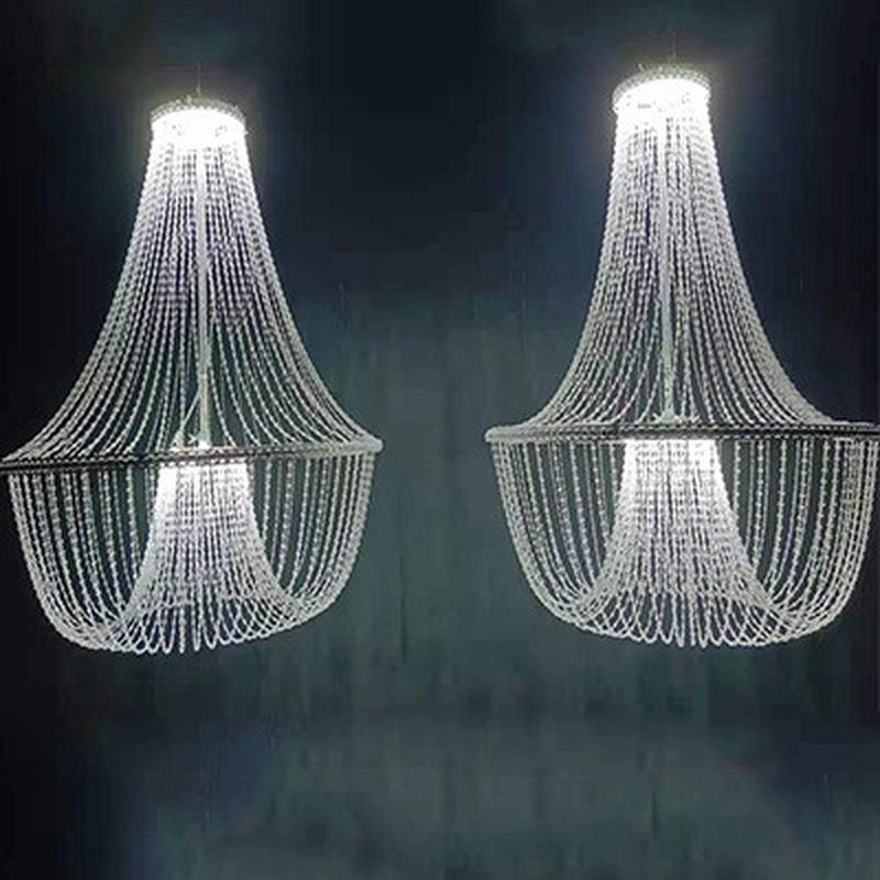 婚庆道具珠帘水晶吊灯欧式婚礼布置灯饰吊顶装饰舞台白色装饰灯