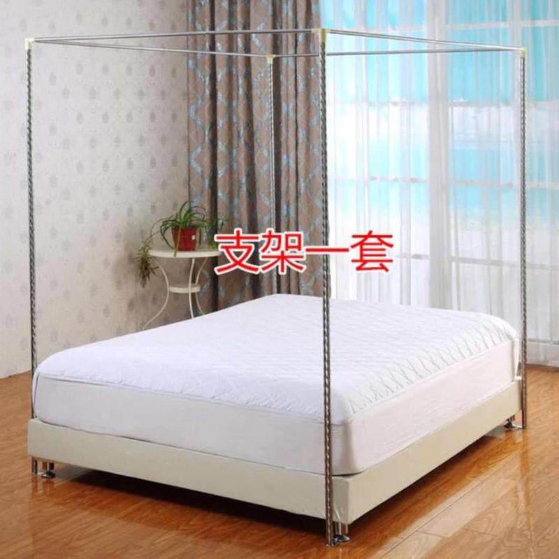 9cq6宫廷蚊帐架子加粗厚不钢绣简易家用蚊帐杆子纹账四方落地蚊