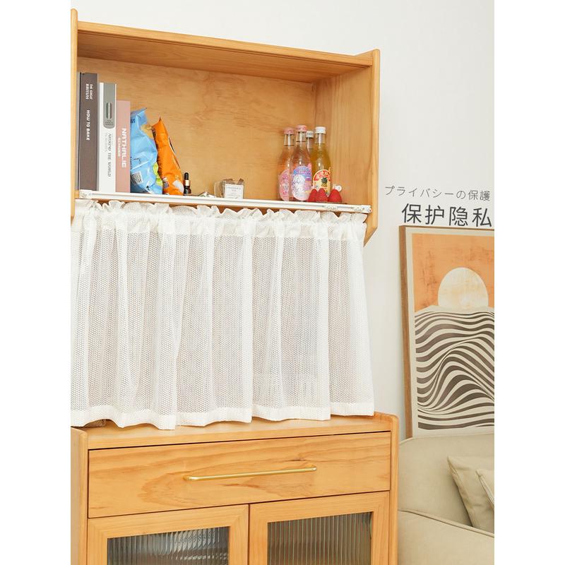 ce2q批发柜帘遮挡帘免打孔蕾丝纱帘门帘橱柜帘防尘遮丑厨房拉书柜