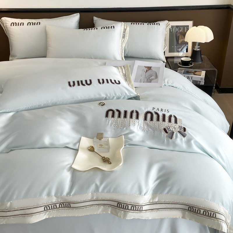 夏季莱赛尔床笠2024新款轻奢丝滑冰丝被套罩床单人天丝床上四件套