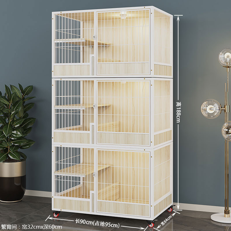 猫咪繁殖别墅组合猫房子猫柜猫笼子豪华多层三层实木猫窝繁育产房
