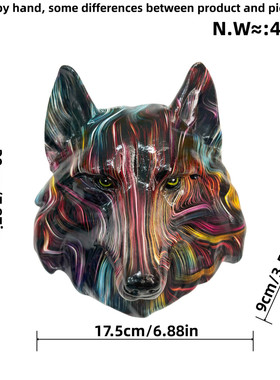 美式复古创意豹子动物头像树脂墙面装饰壁挂狮子头狼头挂件工艺品