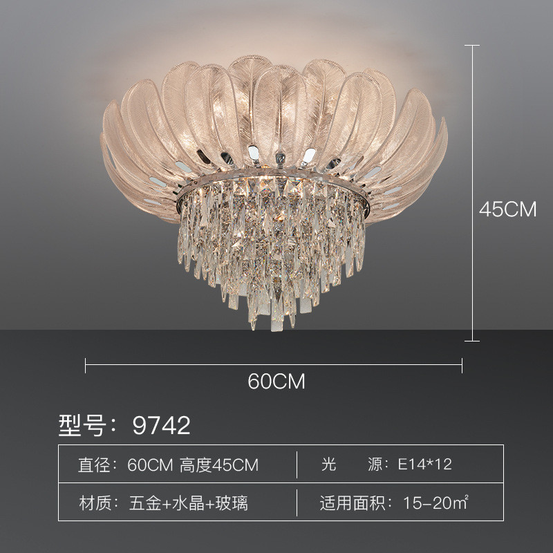 中山轻奢水晶卧室吸顶灯2023房间灯欧式新款设计师创意餐厅灯具