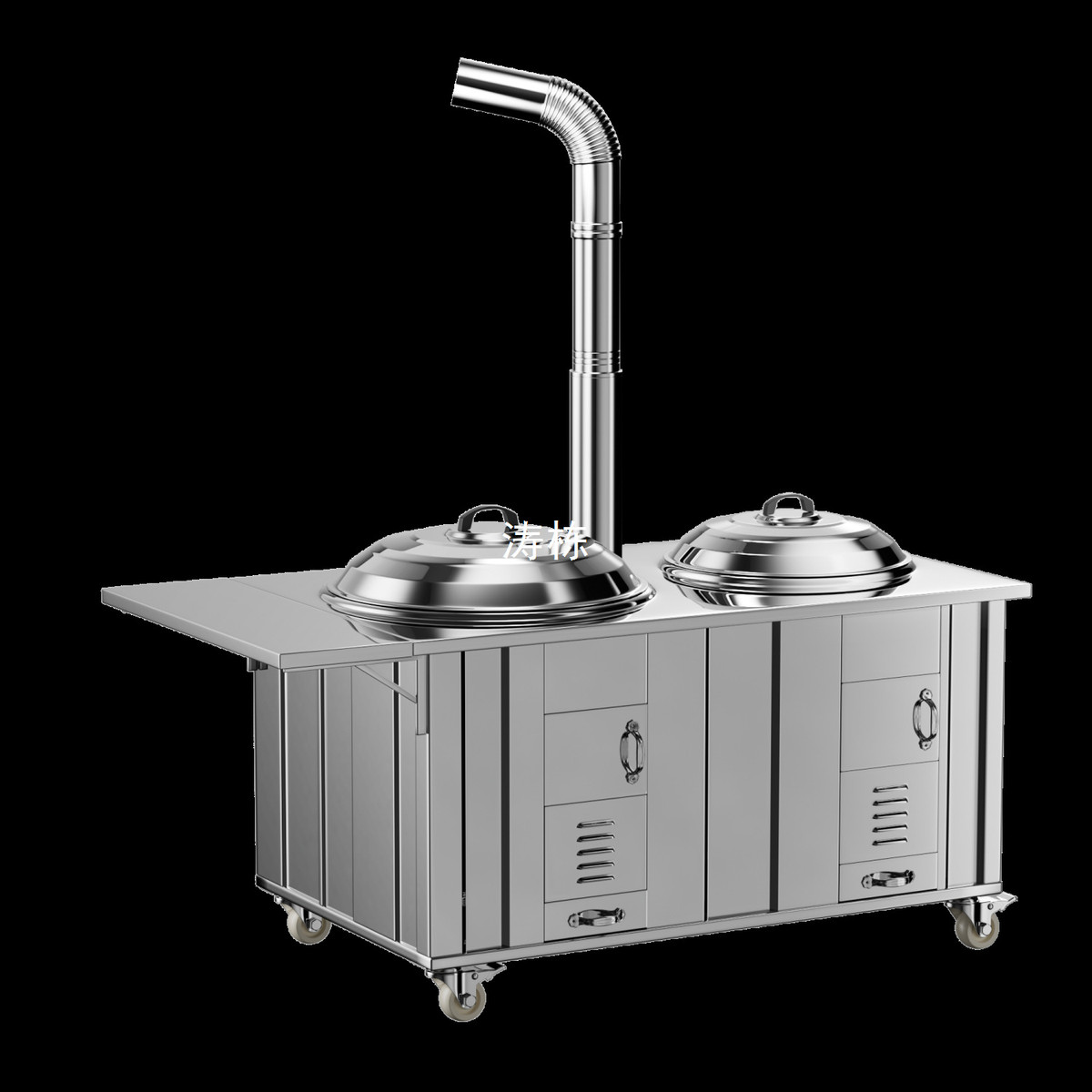 d諌2户外家用特厚304不锈钢移动柴火灶农村烧木柴无烟大锅台加厚