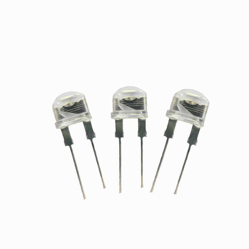 发光二极管f8白白灯0.5w大功率led灯珠8mm冷白光0.75w暖草帽直插