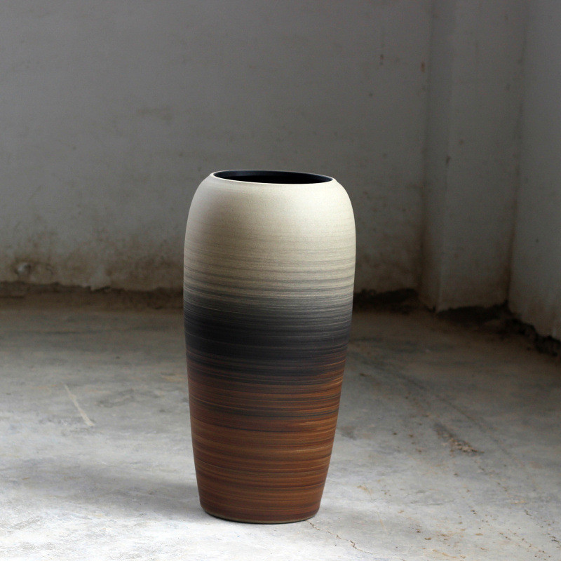 陶罐陶瓷现代简约大花瓶北欧客厅干花插花大口径景德镇装饰品摆件