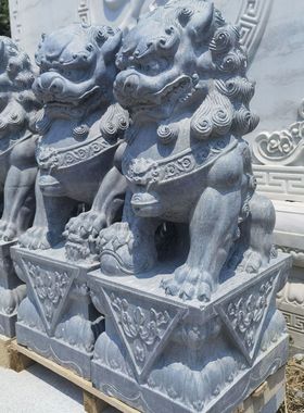 热销厂家批发景观石狮子户外门口仿古石雕庭院门口石雕摆件青石石