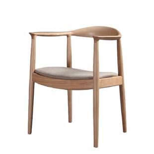 舜伊家具北欧实木肯尼迪椅/带软包家用书桌椅子扶手坐垫靠背椅