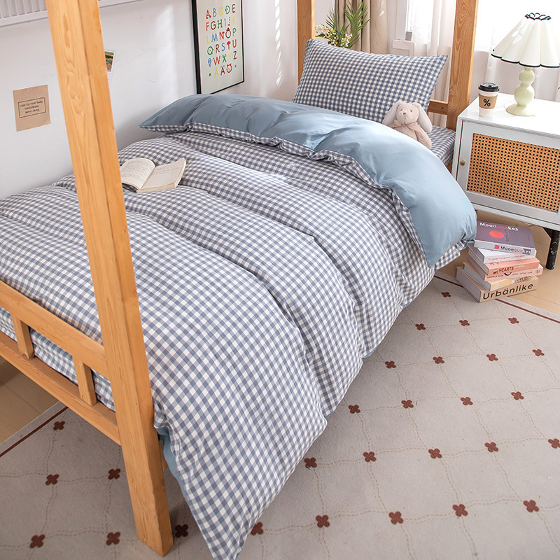 t5lp学生宿舍单人三件套男床上用品棉床垫套被罩三件套枕套女