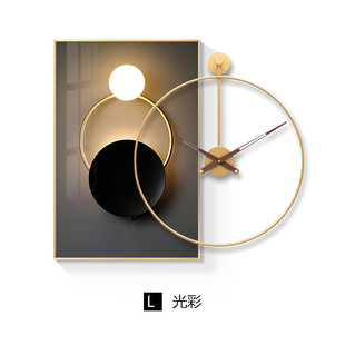 挂画餐厅装饰画现代简约抽象圆形挂钟表组合玄关壁画客厅墙面轻奢