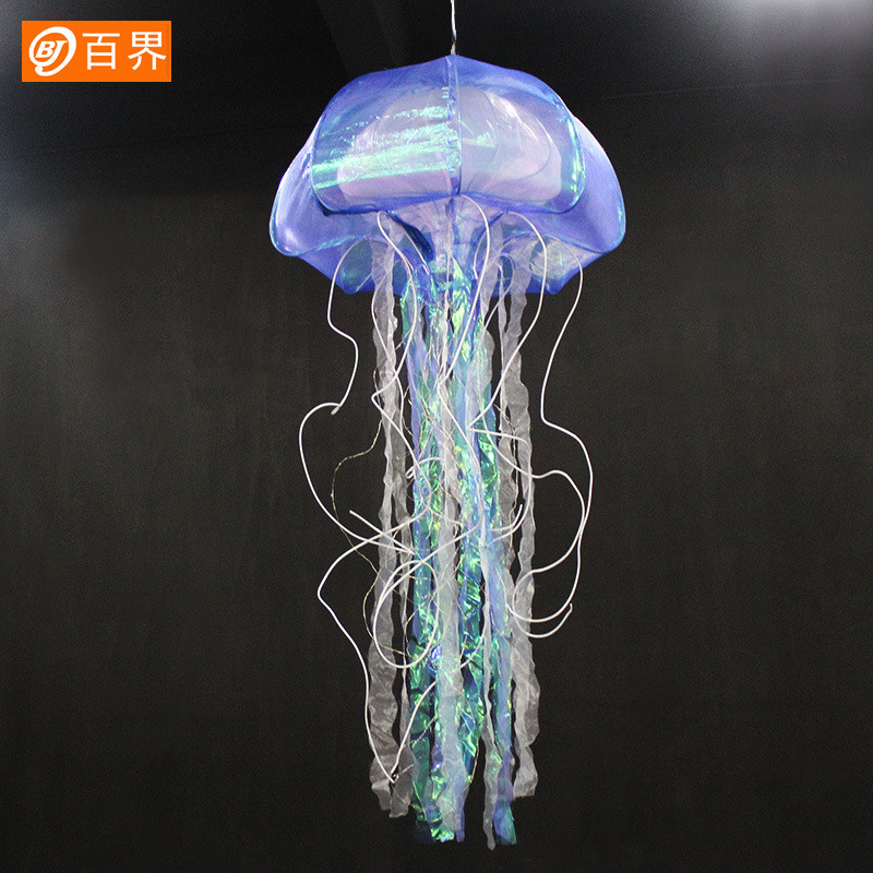 热销百界婚庆道具水母挂饰灯海洋婚礼堂装饰现场布置吊顶商场橱窗