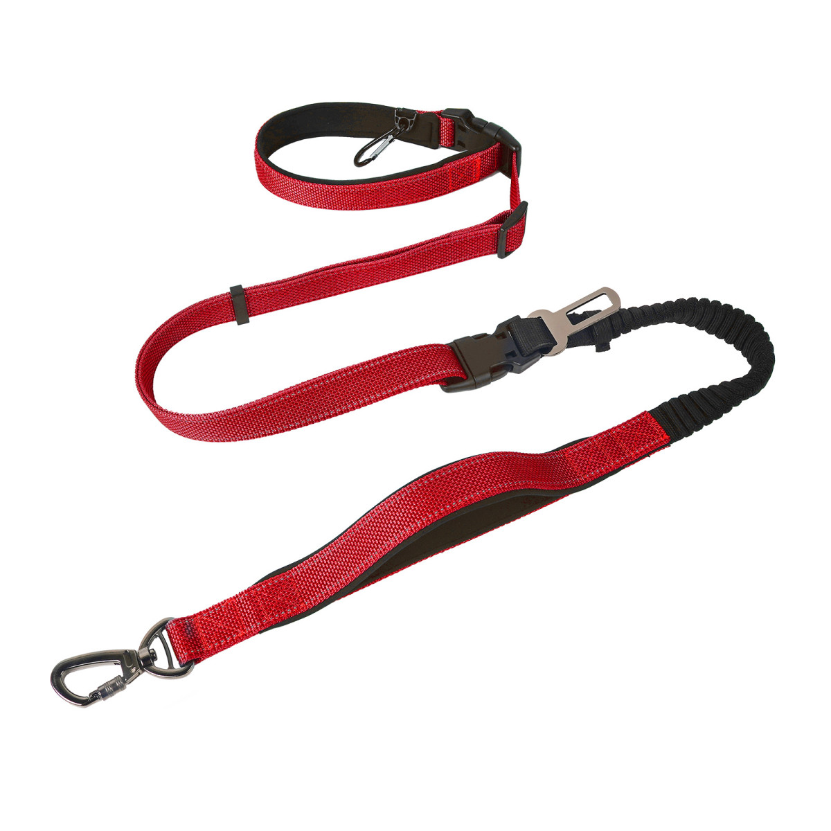 宠物牵引绳运动跑步牵引绳反光夜跑狗狗牵引绳多功能腰牵斜跨