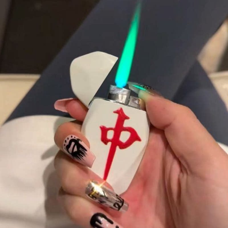 速发菱形麻将发财红中幺鸡防风夜光打火机创意绿焰个性送男友闺蜜
