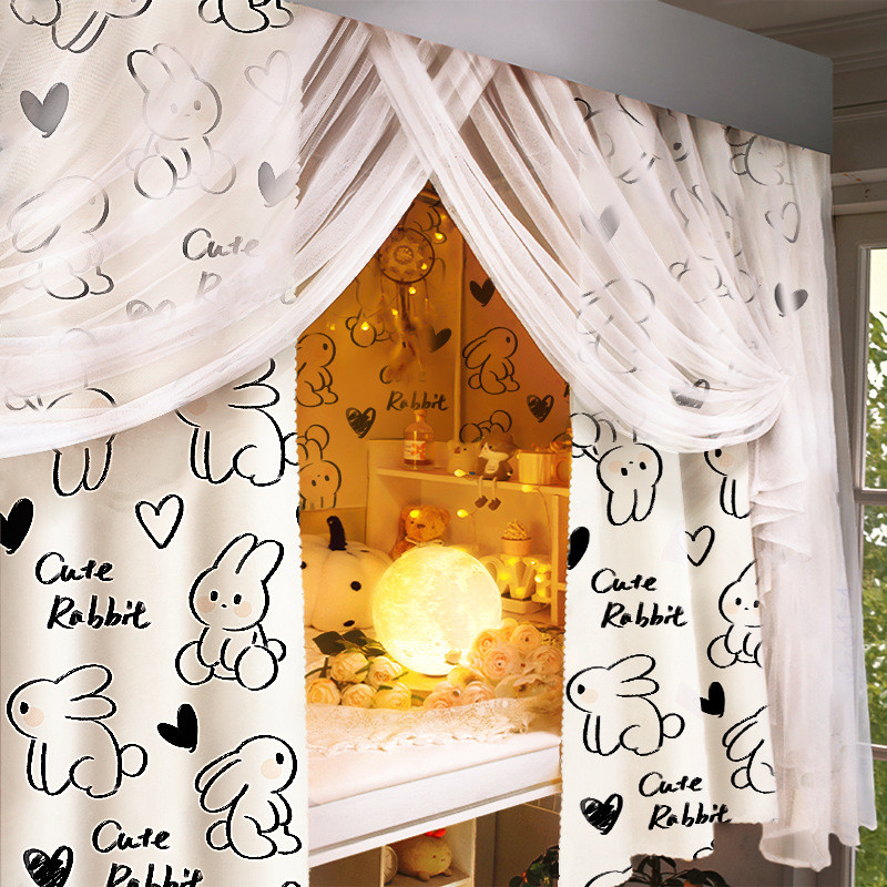 z655蚊帐床帘一体式遮光上下铺上铺学生宿舍寝室2023新款带支架单