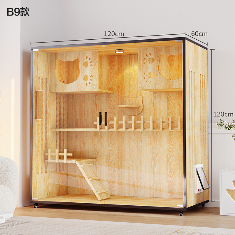 猫别墅家用实木猫柜防水猫舍猫房室内猫屋空间猫窝大型超大猫笼子