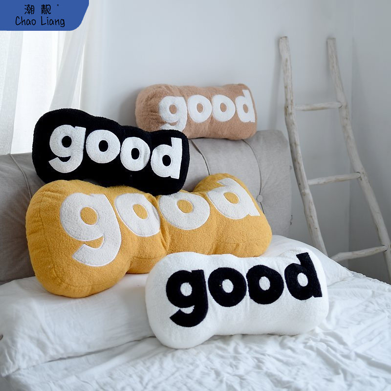 创意字母good抱枕夹腿长条枕床头靠枕汽车民宿装饰沙发靠垫午包邮