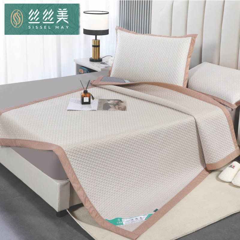 x70t折叠爱心豆豆凉感冰丝席夏季床裙家用可水洗凉席空调软席子