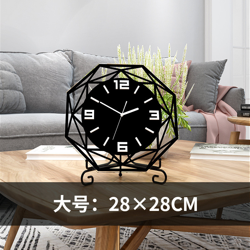 北欧摆件座钟台钟现代简约创意时钟台式钟表卧室静音大号桌面客厅