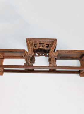 茶具架子鸡翅木小型博古架实木中式小摆件紫砂茶壶展示架中高两低