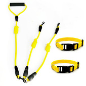 定制大中狗狗牵引绳两只狗双头遛狗绳一拖二小型犬多头可拆卸