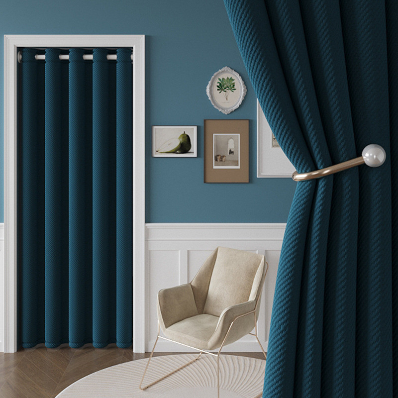 免打孔门帘加厚遮光试衣间隔断帘空调挡风帘子厨房遮挡帘卧室新款