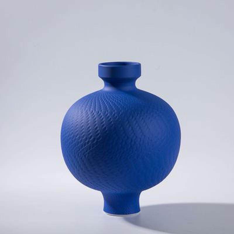 热销创意陶瓷花瓶中式民宿克莱因蓝样板房售楼处简约花器软装饰品