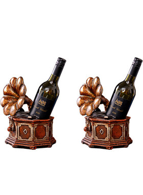 美式复古橱窗装饰风格暗红色留声机红酒架家居软装怀旧工艺品摆件