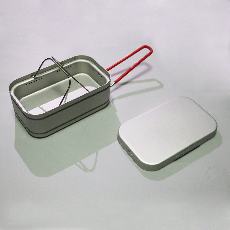蒸煮户外饭盒1000ml便携野炊套装露营四件套可折叠炊具新款