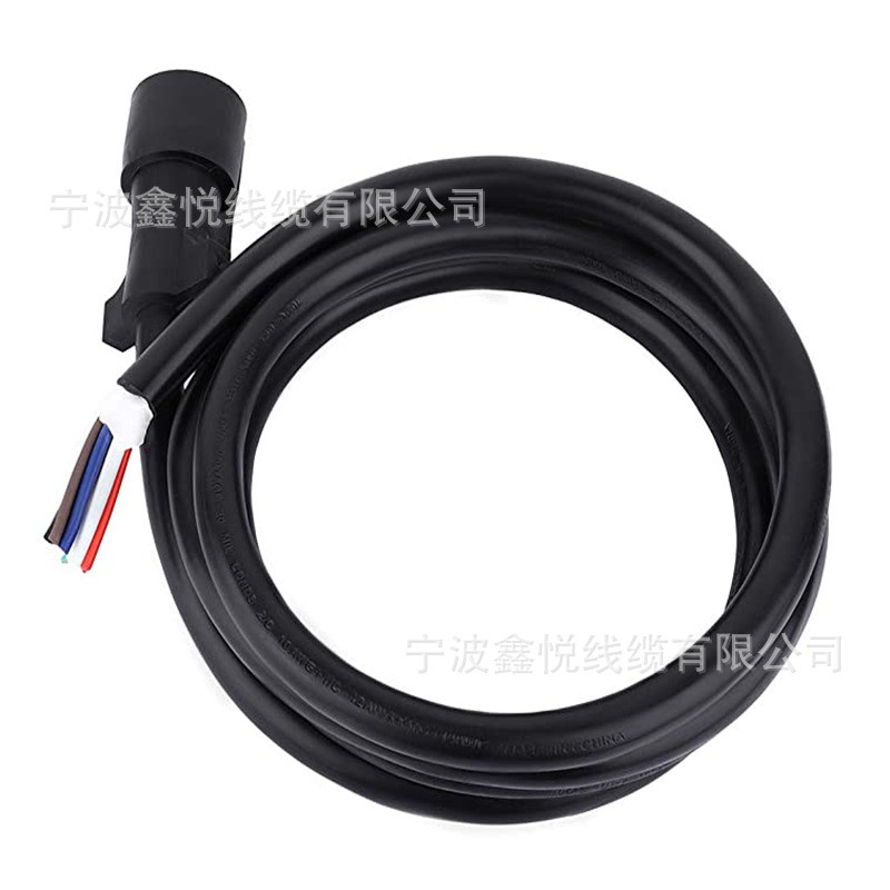 美式拖车插头7芯拖车线拖车插头线适配器七芯连接线房车插头欧式