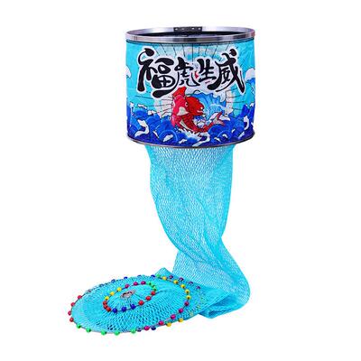 68编大力马涂胶黑坑鱼护新款不锈钢口圈磕飞黑坑鱼护加厚涂胶网布