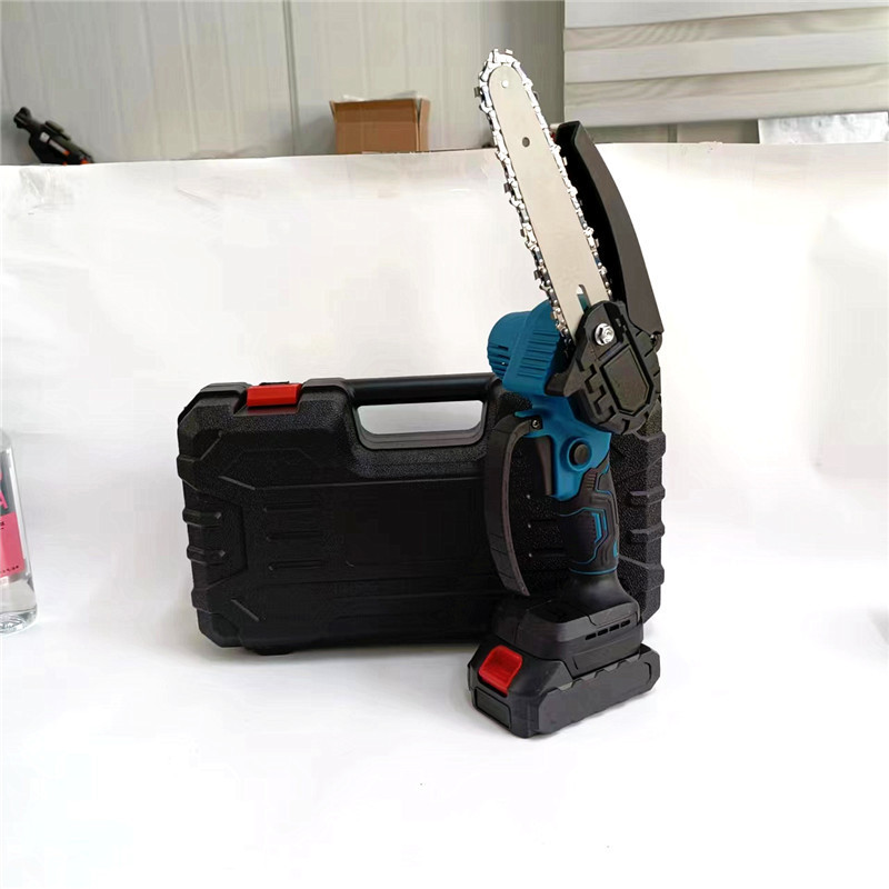 MT款 6寸锂电蓝色电链锯木工无线单手锯伐木锯小型充电式电动链锯