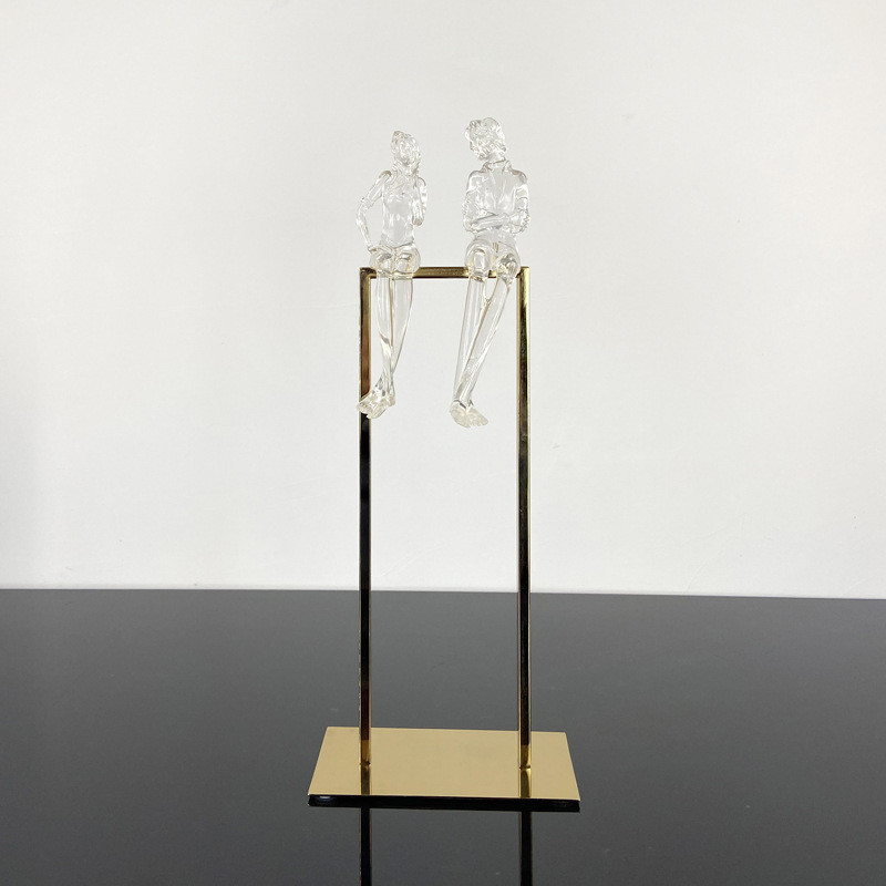 现代简约新中式树脂两小无猜书房摆件客厅电视台书柜时尚轻装饰品