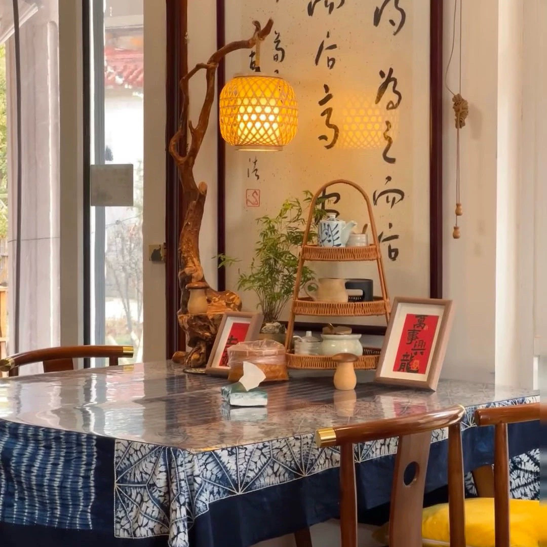 竹编竹艺吊灯茶室禅意氛围灯崖柏根雕树枝diy复古藤艺挂灯装饰灯