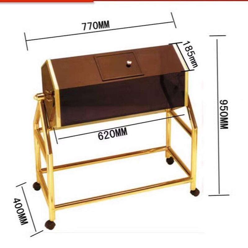 热销手推式抽奖箱茶色不锈钢架滚动式摇奖箱半透明亚克力抽奖箱酒