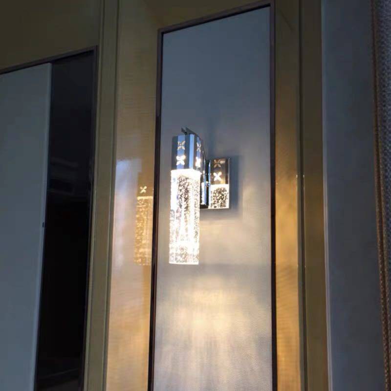 轻奢简约新款LED水晶壁灯气泡水晶柱床头灯客厅壁灯汽泡柱镜前灯