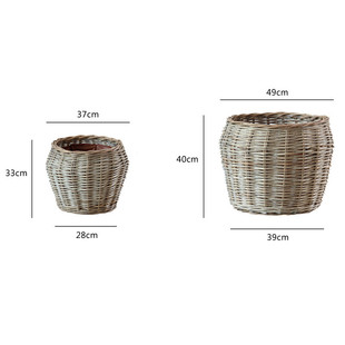 天然柳编藤编大号花篮龟背竹南天竹花盆装饰落地篮子复古绿植套盆