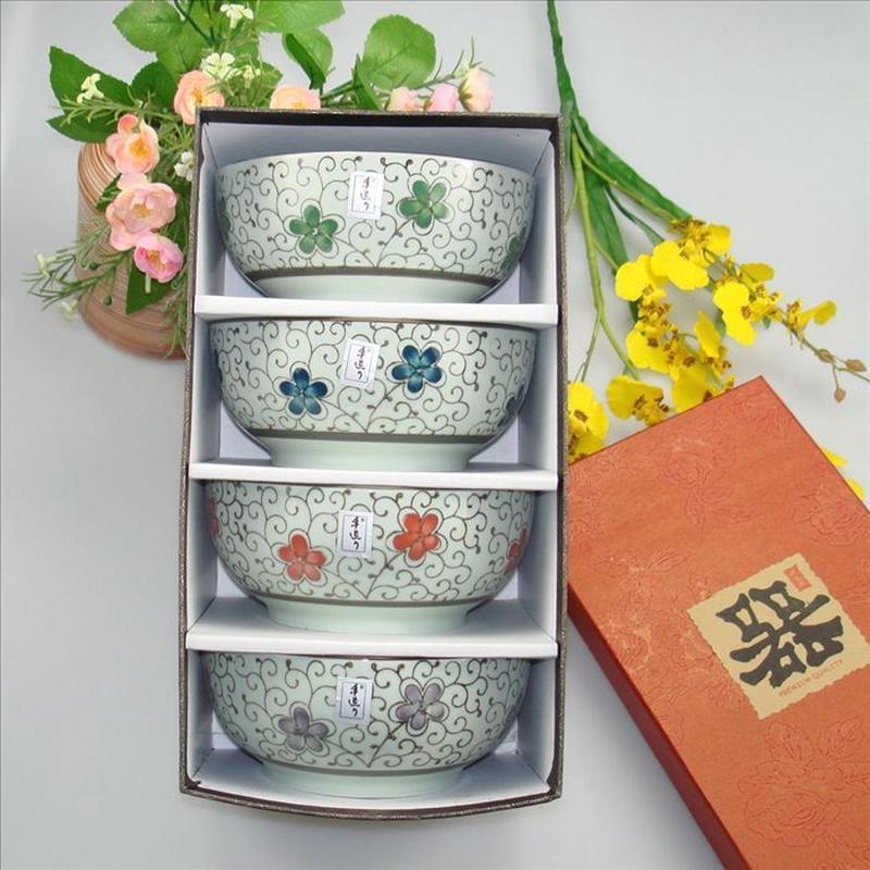 彩碗日式和风系列广陶瓷餐具四入创意口碗套装