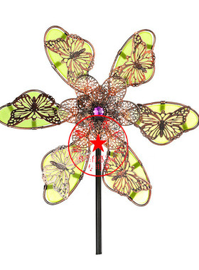 新品热销插件工艺品摆件夜光蝴蝶金属庭院户外装饰铁艺风车