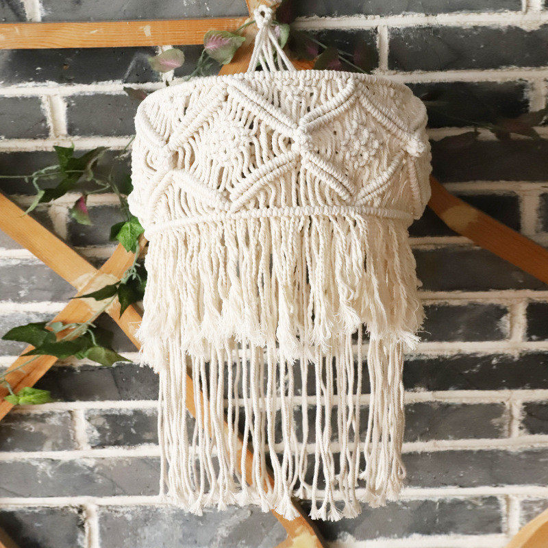 ins圆形挂毯单品波西米亚灯罩棉编织床头灯饰露营装饰房间装饰,居家布艺,挂毯/壁毯,淘宝优惠券,粉丝福利购,淘宝优惠卷