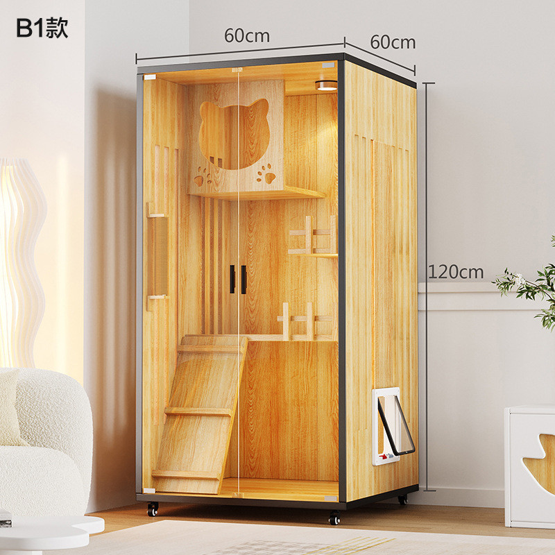 猫别墅家用实木猫柜防水猫舍猫房猫窝超大空间室内大型猫屋猫笼子