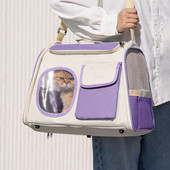 透明猫包透气大容量外出便携宠物包可折叠轻便猫狗单肩手提猫包