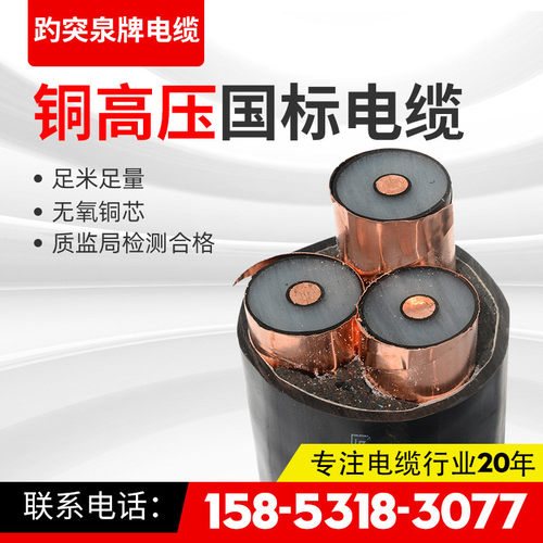 铜芯铠装电线电缆yjv223*400300工程地埋平方用铜芯高压电力电缆