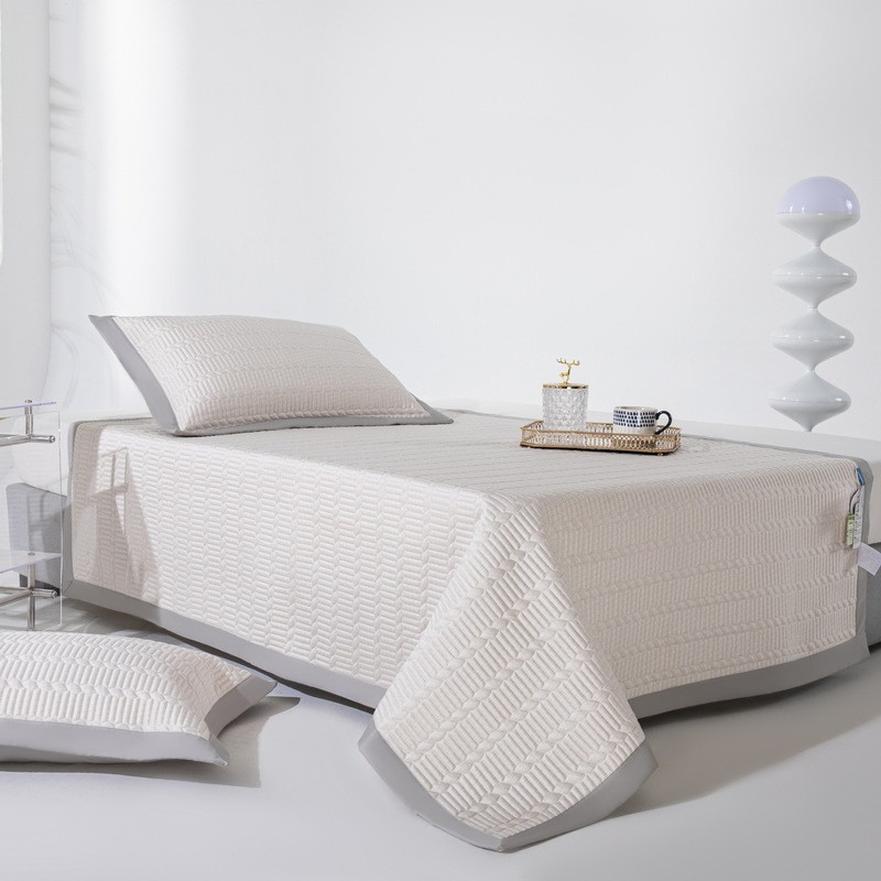 dtp9批发竹纤维加厚绗缝凉席三件套可水洗冰丝软席可折叠天丝床盖