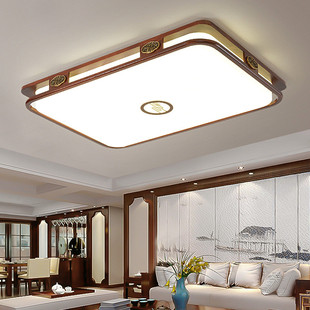 木鸿新中式吸顶灯中国风古典复古客厅灯华艺led长方形餐厅卧室灯