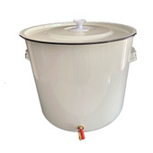 加大号搪瓷桶带盖水笼头大凉水缸茶桶搪瓷铜嘴桶复古怀旧老式 茶缸