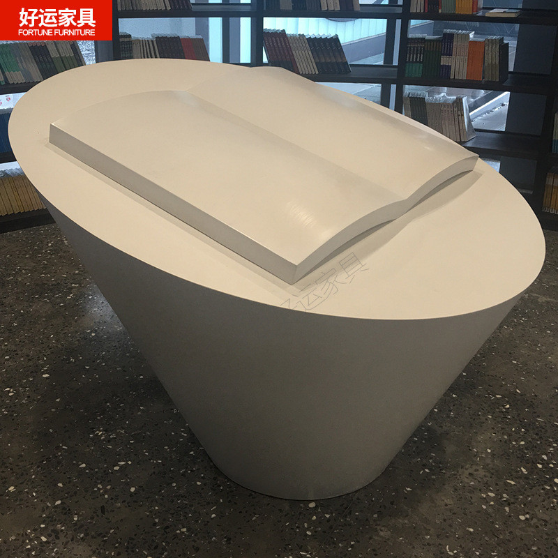 烤漆圆形展台商场异形展示柜台大厅艺术品展示柜商业家具