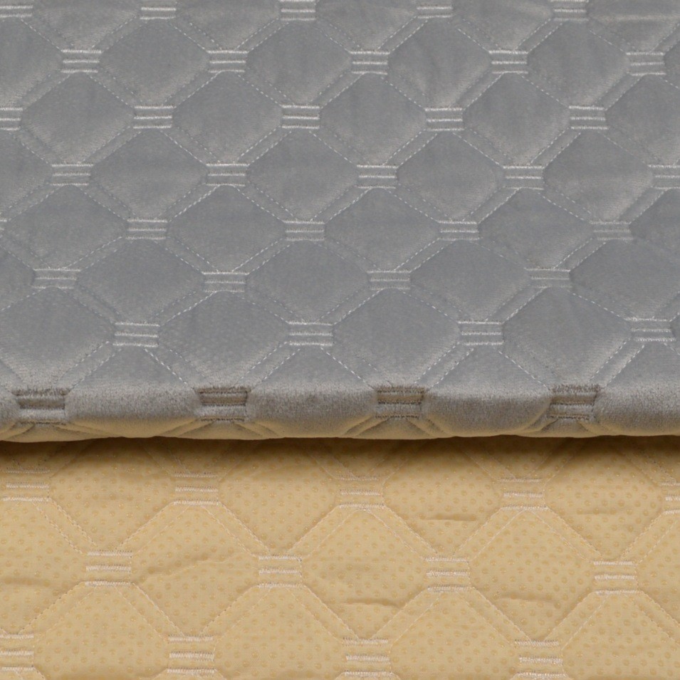 沙发垫布料发夹厂家批面料棉绗缝半成品卷材荷兰绒绗绣防滑沙发布