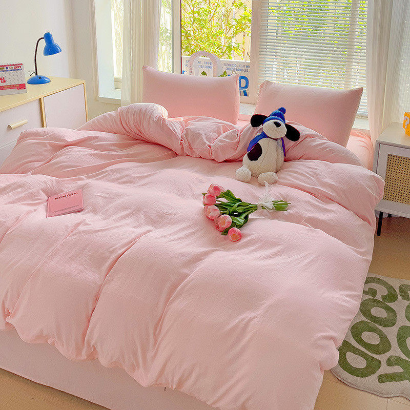 床单级纯色三四件套ins风纯水洗棉学生宿舍上下铺母婴床笠被套,床上用品,床品套件/四件套/多件套,淘宝优惠券,粉丝福利购,淘宝优惠卷