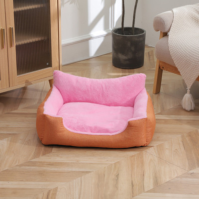 冬季防寒猫宠物窝小型犬保暖靠背方窝冬季保暖睡觉狗窝加厚狗窝